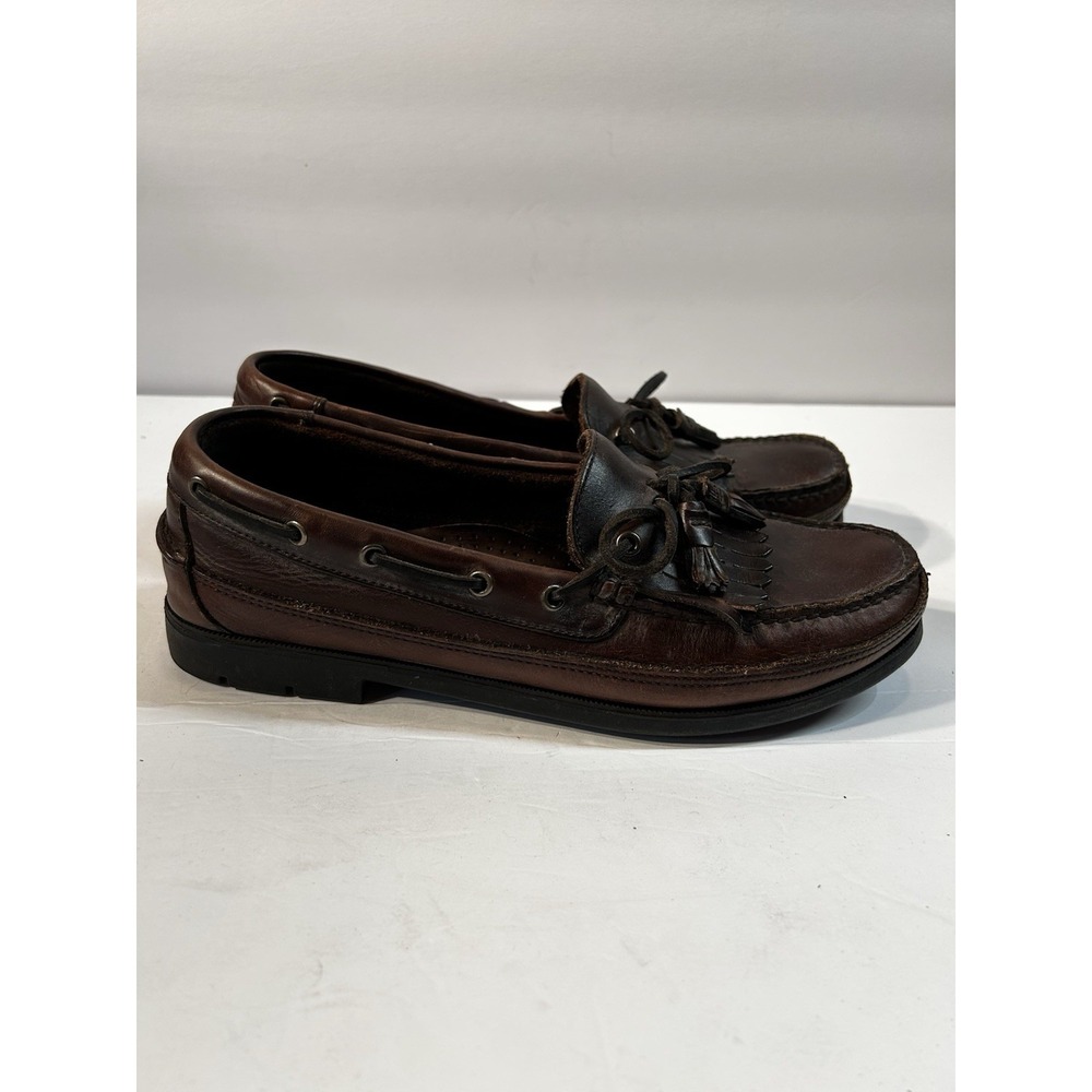 Bert Pulitzer BP Martin Men's 11M Brown Leather Tassel Kiltie Loafers Boat Shoes